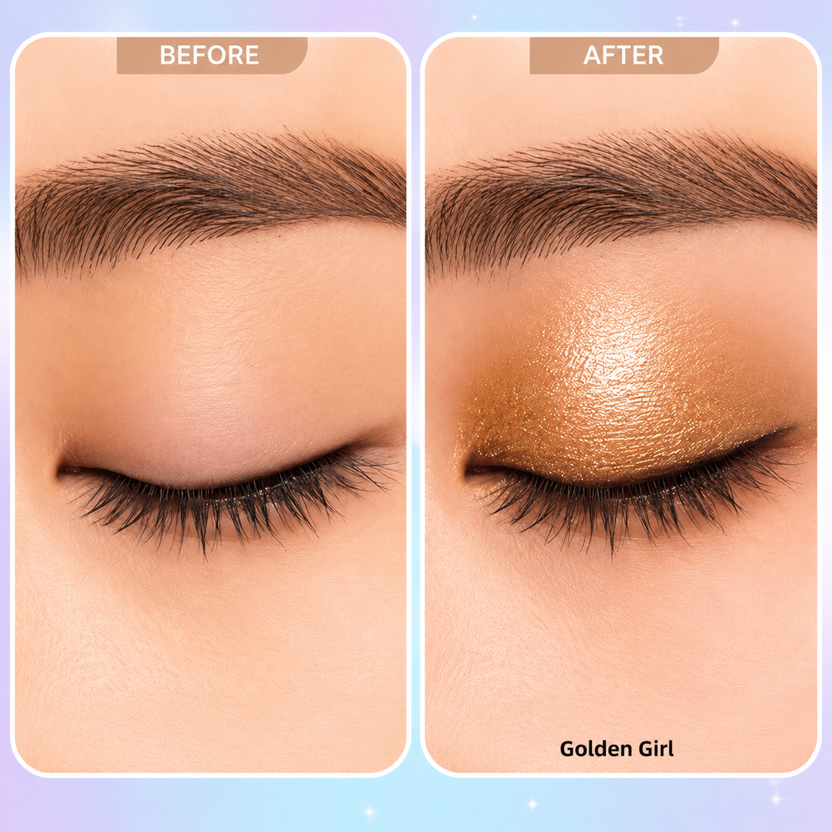 Crystal Jelly eye shadow before after result