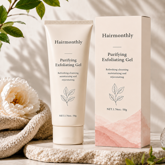 Hairmonthly® Purifying Exfoliating Gel Target dark spots, rough skin, skin tags & eczema – gently, effectively, naturally.